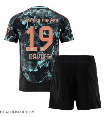 Bayern Munich Alphonso Davies #19 Seconda Maglia Bambino 2024-25 Manica Corta (+ Pantaloni corti)